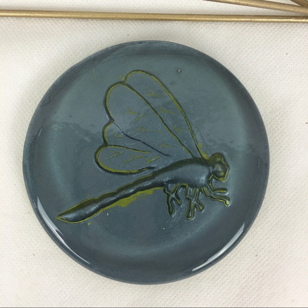 Blue Glass Dragonfly Paper Weight